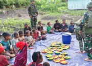 Satgas Yonif 521/DY Gelar Makan Bersama, Eratkan Kebersamaan di Kurima